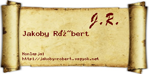 Jakoby Róbert névjegykártya
